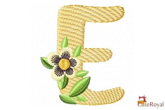 Elegant Floral Letter E – Monogram
