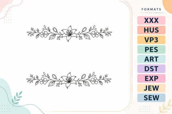 Elegant Flower Vine Decorative for Seasonal Embroidery
