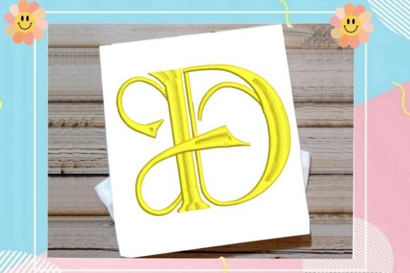Elegant Vintage Monogram Initial D Embroidery