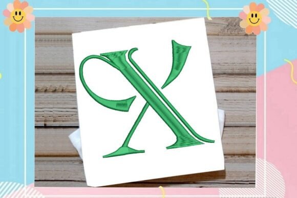 Elegant X Initial for Holiday Embroidery Projects
