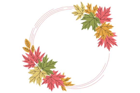 Fall Leaves Wreath: A Perfect Autumn Embroidery