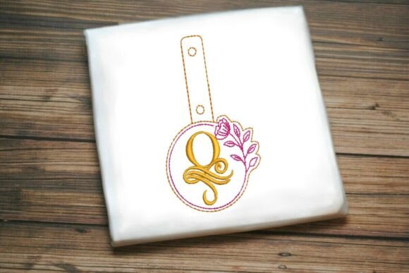 Floral Monogram Keychain 