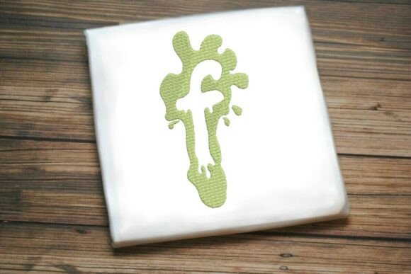 Paint Splash Monogram f: A Festive Embroidery Design