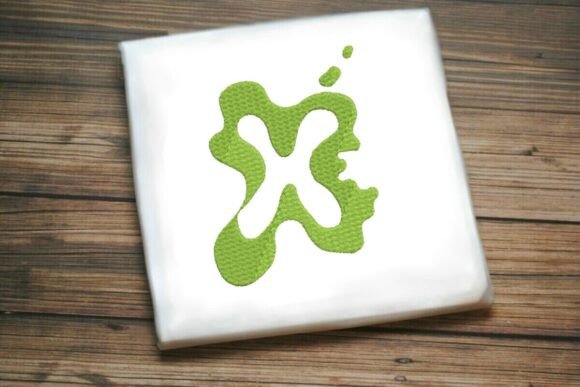 Paint Splash Monogram x: A Bold and Creative Embroidery Design