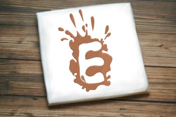 Paint Splash Uppercase Monogram E: A Bold Embroidery Choice