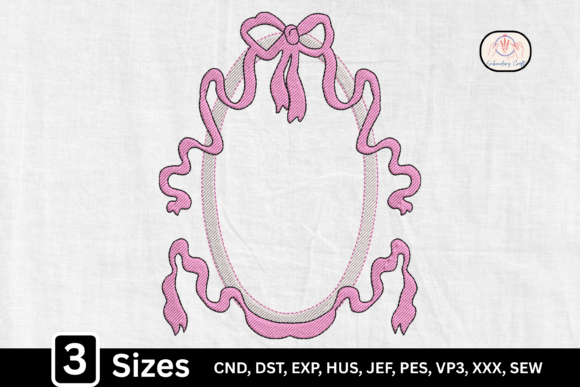 Pink Cute Ribbon Monogram Bow Frame
