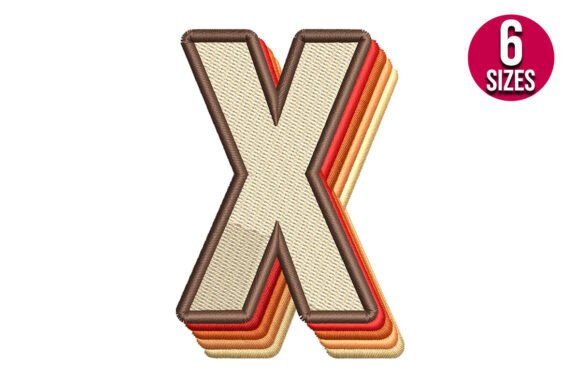 Retro Alphabet Letter X for Stylish Apparel