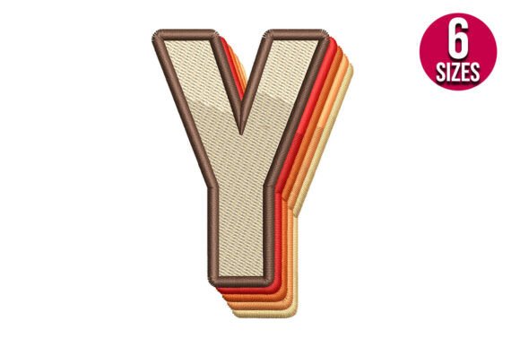 Retro Alphabet Letter Y for Seasonal Embroidery