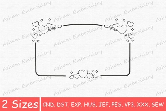 Valentine Heart Frame: A Charming Embroidery Design